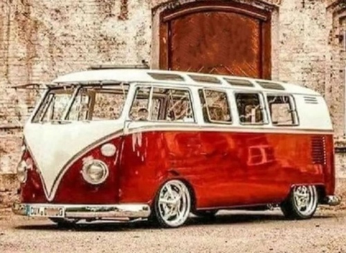 Diamantové malování Červený Volkswagen 30x40cm