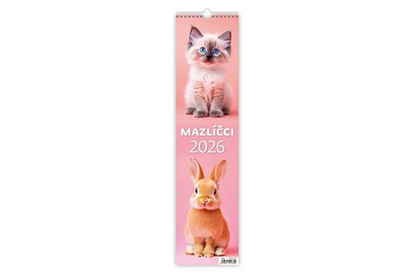 Mazlíčci 2026 vázanka - nástěnný klaendář