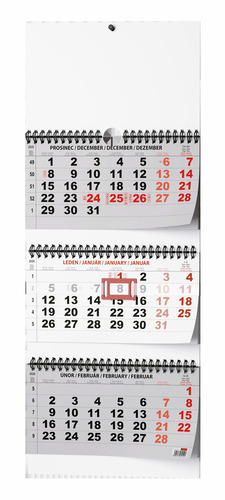 Tříměsíční skládaný kalendář 2026 - nástěnný kalendář