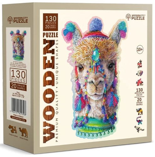 Dřevěné puzzle Mystická lama 130 dílků