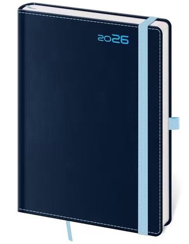 Týdenní diář 2026 B6 Double Blue s poutkem
