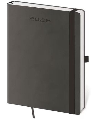 Týdenní diář 2026 B6 Flexies tmavě šedý s poutkem