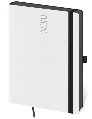 Týdenní diář 2026 A5 Memory bílý s gumičkou