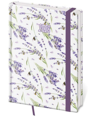 Denní diář 2026 A5 Vario Lavender s gumičkou