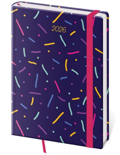Týdenní diář 2026 A5 Vario Sprinkles s gumičkou
