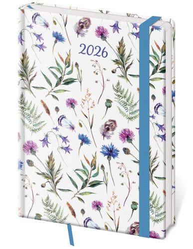 Týdenní diář 2026 A5 Vario Wildflowers s gumičkou