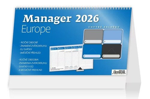 Plánovací kalendář Manager Europe - stolní kalendář