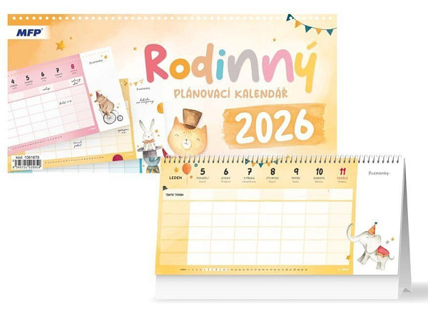 Rodinný plánovací kalendář 2026 - stolní kalendář