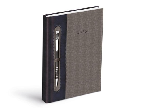 Diář 2026 D801 PU dark blue/gray