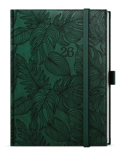 Týdenní diář 2026 Prokop Vivella extra B6 tmavě zelená Tropik