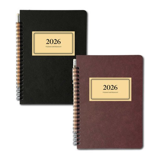 Diář týdenní s tužkou retro A5, řádkový