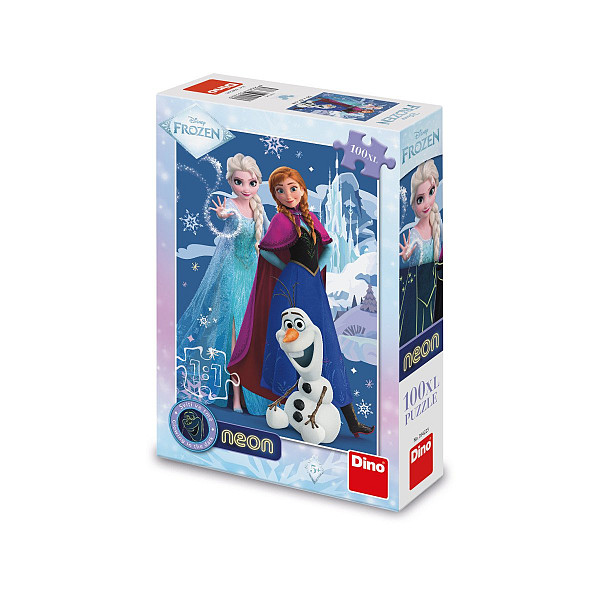 Puzzle 100XL Frozen Kouzelné sestry neon