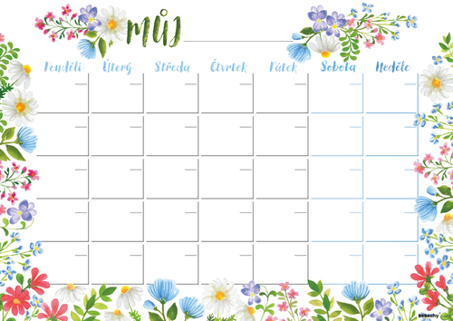 Měsíční plánovač A4 Luční