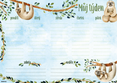 Týdenní plánovač A4 Lenochod