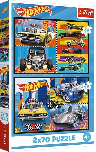 Puzzle Hot Wheels Autíčka 2x70 dílků