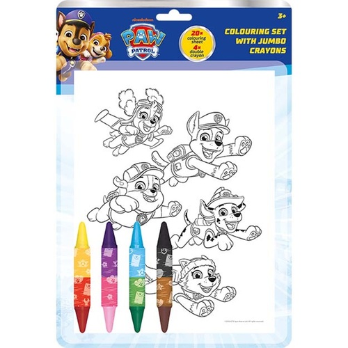 Omalovánkový set s oboustrannými voskovkami Tlapková patrola