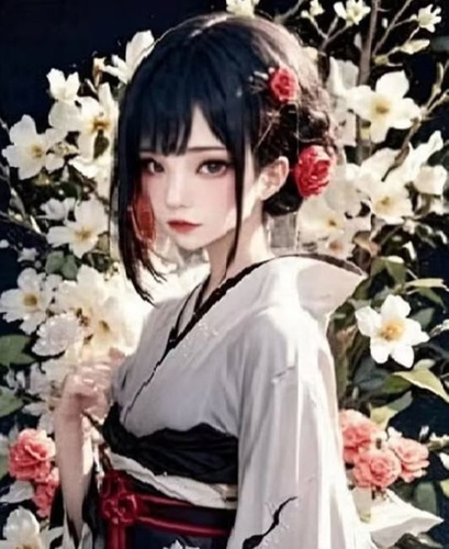 Diamantové malování Dívka v kimonu