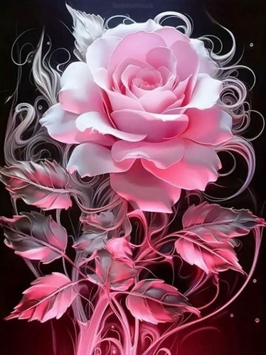 Diamantové malování Kouřová růže