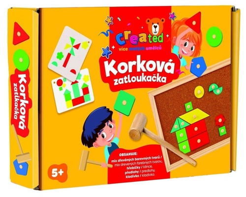 Korková zatloukačka dřevo s doplňky v krabici