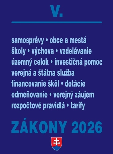 Zákony V/2026 – Štátna a verejná správa, školy a obce