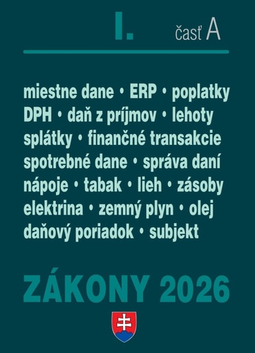 Zákony I A 2026 – daňové zákony