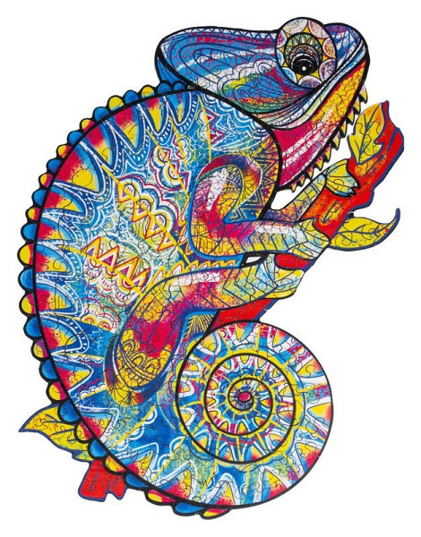 Dřevěné puzzle Chameleon