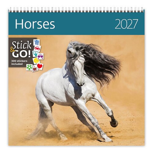 Kalendář Horses 2027 - nástěnný kalendář