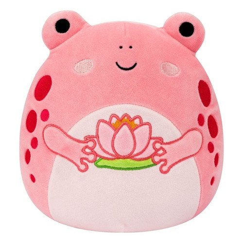 Squishmallows Růžová žába s leknínem Lonina