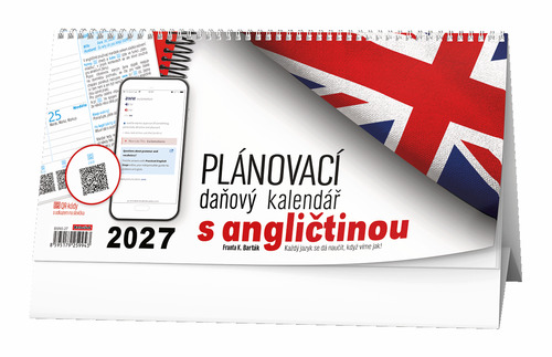 Plánovací daňový kalendář s angličtinou 2027 - stolní kalendář