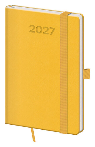 Kapesní diář 2027 A6 Print Pop žlutý