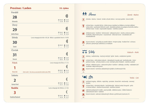 Týdenní diář 2027 B6 Lunární Sen s gumičkou
