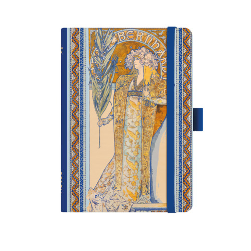 Notes A5 Premium Alfons Mucha 2027 linkovaný modrý