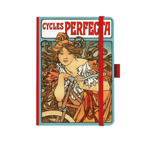 Notes A5 Premium Alfons Mucha 2027 tečky červený
