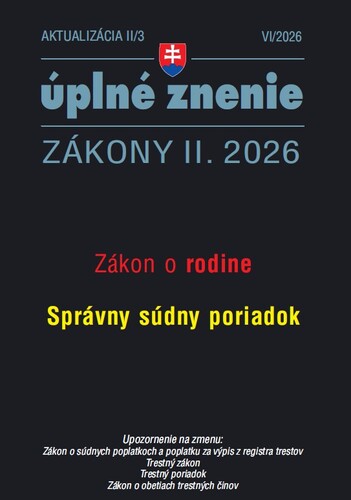 Aktualizácia II/3 2026 – Správny súdny poriadok