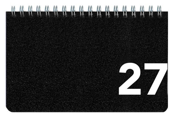 Diář 2027 týdenní na šířku, černý