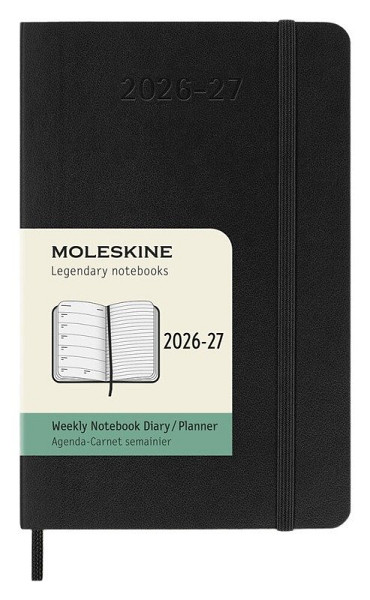 18měsíční diář Moleskine 2026-27 - měkké desky, S, týdenní, černý