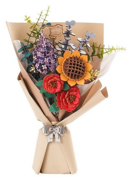 3D Dřevěná skládačka: Kytice