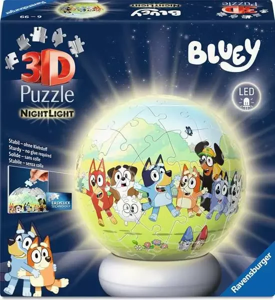 3D Puzzle-Ball: Bluey (Noční edice) 72 dílků