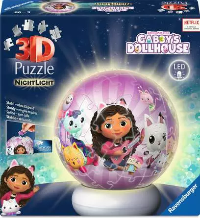 3D Puzzle-Ball: Gabby’s Dollhouse (Noční edice) 72 dílků