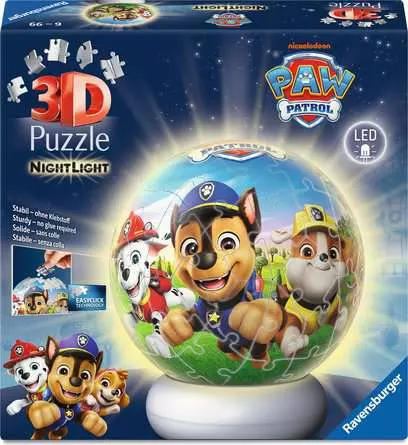 3D Puzzle-Ball: Tlapková patrola (Noční edice) 72 dílků
