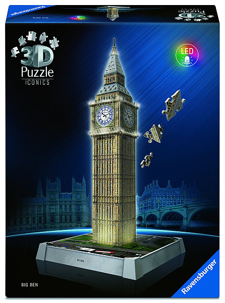 3D Puzzle Iconics: Big Ben (Noční edice) 216 dílků