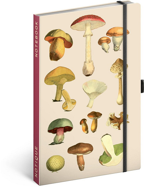 NOTIQUE Notes Houby Kateřiny Winterové, linkovaný, 13 x 21 cm