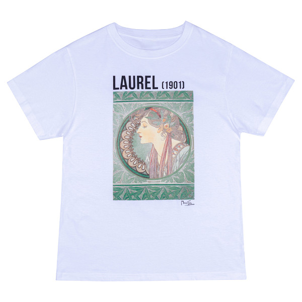 Tričko Alfons Mucha - Laurel bílé S