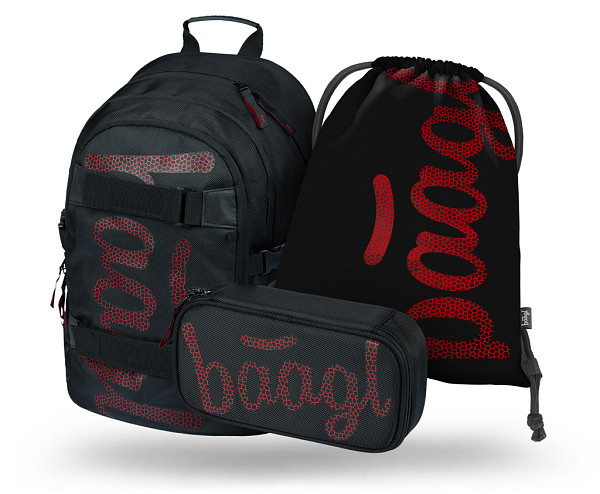 BAAGL 3 SET Skate Red: batoh, penál, sáček