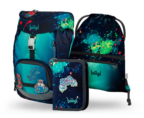 BAAGL SET 3 AIRY Chill: batoh, penál, sáček