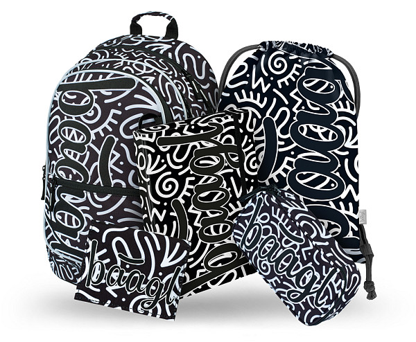 BAAGL 5 SET Core Element: batoh, penál, sáček, desky, peněženka