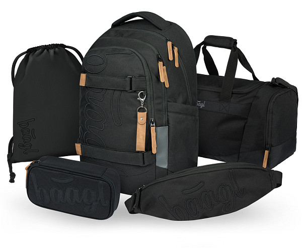 BAAGL SET 5 Skate max Darkness: batoh, penál, sáček, sportovní taška, ledvinka