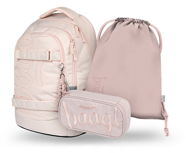 BAAGL SET 3 Skate max Creamy: batoh, penál, sáček