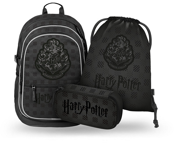 BAAGL SET 3 Core Harry Potter Bradavice černý: batoh, penál, sáček