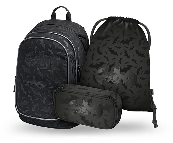 BAAGL SET 3 Core Batman černý: batoh, penál, sáček